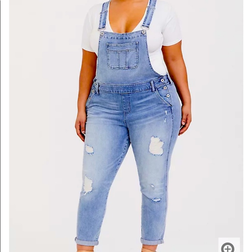 Torrid cropped overall jeans